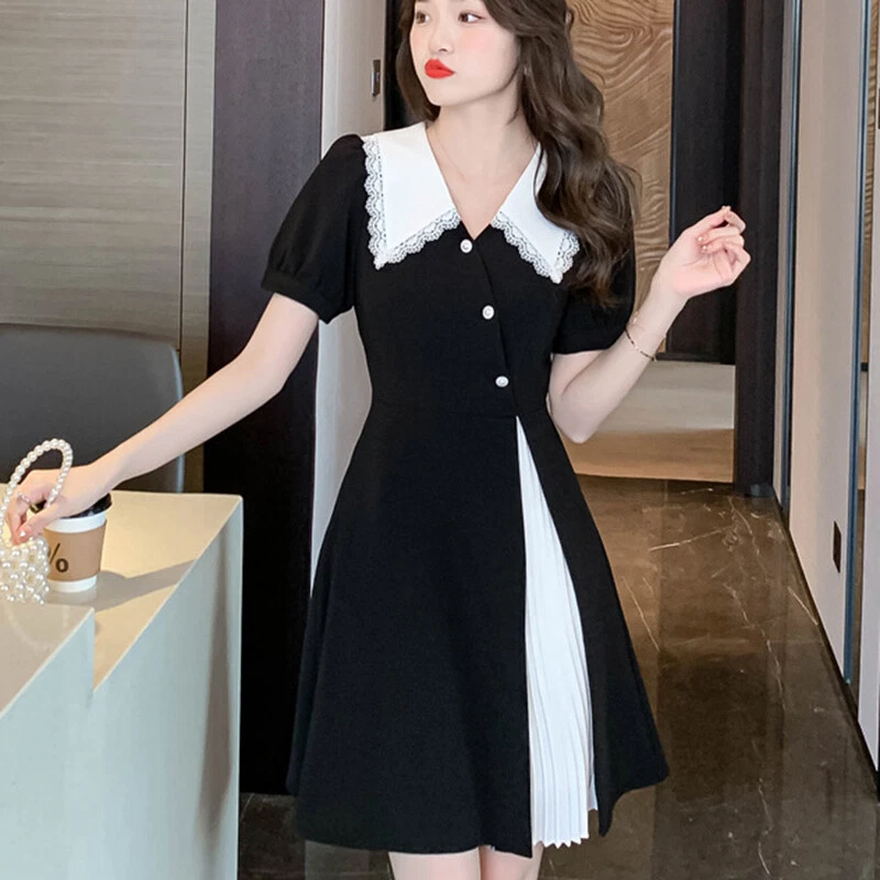 Peter pan collar mini dress cheap