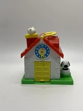 VNTG Blue-Box Toys-Made In Hong Kong-Toy House; Cat & Dog, Carry Handle Red Roof