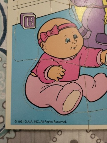 RARE Vintage 1991 Cabbage Patch Kids Wood Woodboard 8 Piece Puzzle - Picture 8 of 13