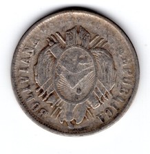 Bolivia: 20 cent. 1882 PE XF- KM#158.2 IR6284