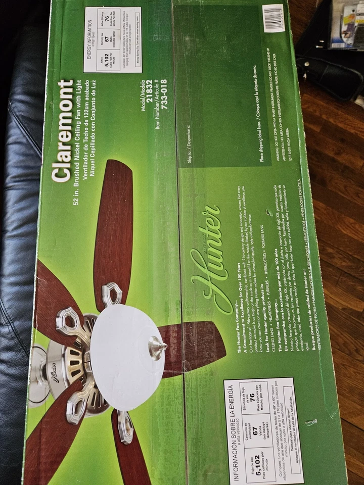 New Hunter 42" Builder Ceiling Fan w/ 3 LED Lights & Pull Chain  Traditional  - Image 2 of 4