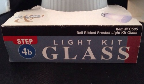FROSTED RIBBED LAMP GLOBE SHADE BELL CEILING FAN REPLACEMENT GLASS Set of 3 - Picture 2 of 9