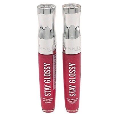 2 PACK - Rimmel Stay Glossy Lip Gloss #160 Stay My Rose Pink 0.18 Fl Oz