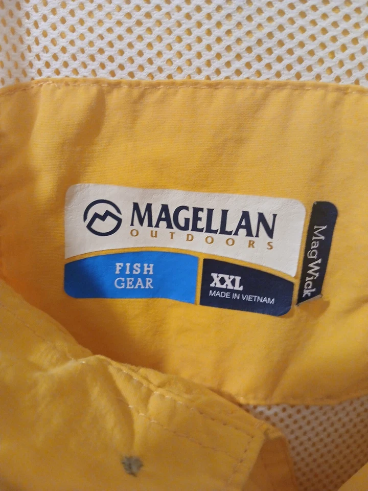 Magellan Fishing Shirt Mens XXL Yellow Vented Button Long Sleeve MagWick - Image 3 of 4
