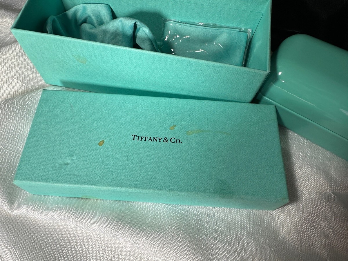 Tiffany & Co. Sunglasses Eyeglasses Case Hard Clamshell Turquoise Box Paperwork Tiffany & Co. Plastic Eyeglass Cases & Storage for sale | eBay main image 2