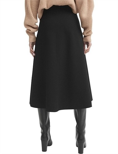 WITCHERY Womens Size 6 Black Fluted Ponte Skirt - Picture 11 of 11