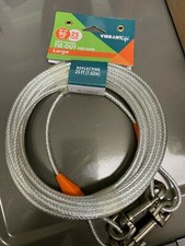 Vibrant Life Reflective Vinyl Covered Tie-Out for Dogs, Large, 25 ft 90 lb