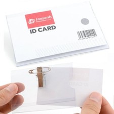 Clip On Clear Plastic ID NAME BADGES With Crocodile CLIP And Safety PIN 9 x 6cm