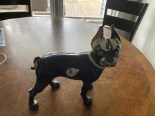 Early Cast Iron Boston Terrier Figural Doorstop