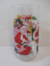 McCrory Stores Coca-Cola Santa Christmas Glass Chimney Tree Fire Place Mantle