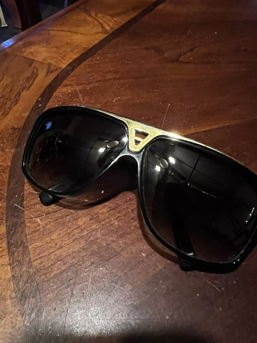 Authentic Louis Vuitton Evidence Sunglasses Z0105W Black Gold Monogram France