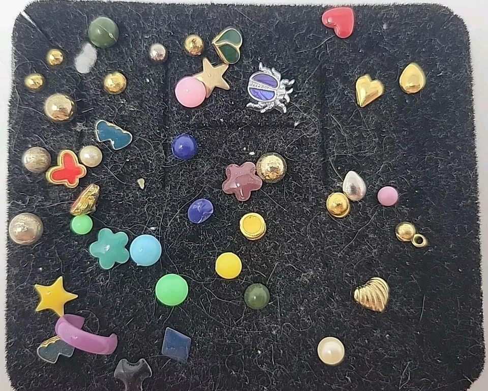 Lote de joyas corporales, anillos para nariz, vidrio, acero, titanio, labios, medidores pequeños Foto 4 de 4