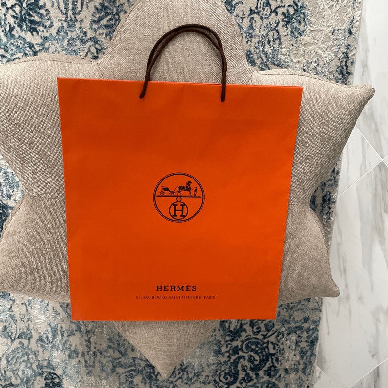 HERMES Authentic Orange Gift Bag Tote 16.5”x18.5”x6.5”