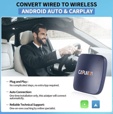 CARLIMEKI Wireless Android Auto Adapter CarPlay Wireless