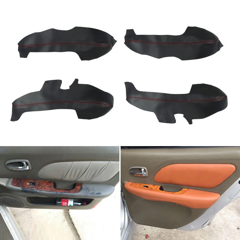 4x Painéis Internos Pretos para Porta Apoio de Braço Capa de Couro para Hyundai Sonata 2004-2008 - Imagem 2 de 4