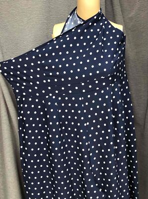 Shein Navy Blue Polka dot One-Shoulder wide leg Jumpsuit Womens 3XL