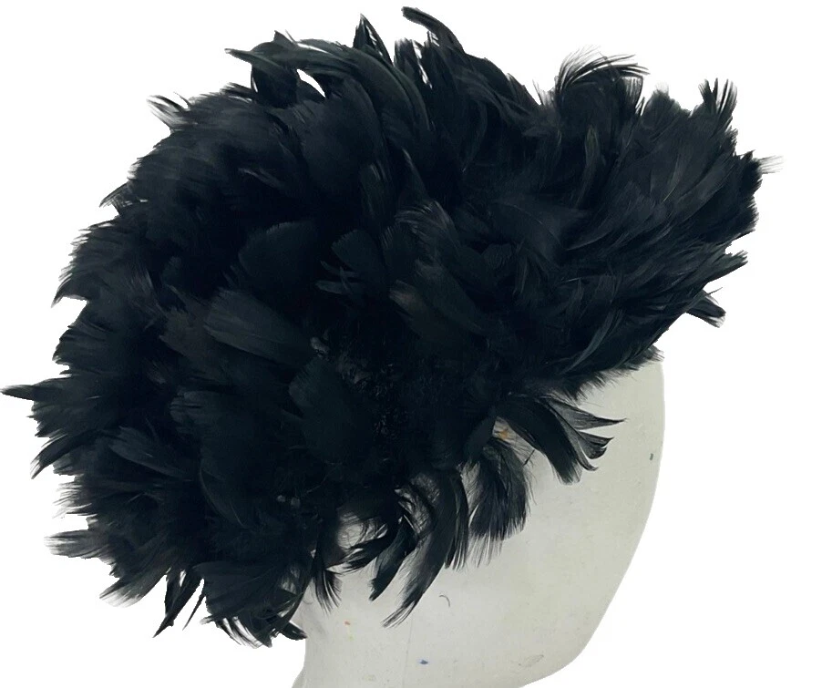 Feather Black Vintage Hats for Women