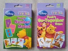 Lot Of 2 Disney Winnie the POOH Flash Cards - Numbers Match and Go-Together