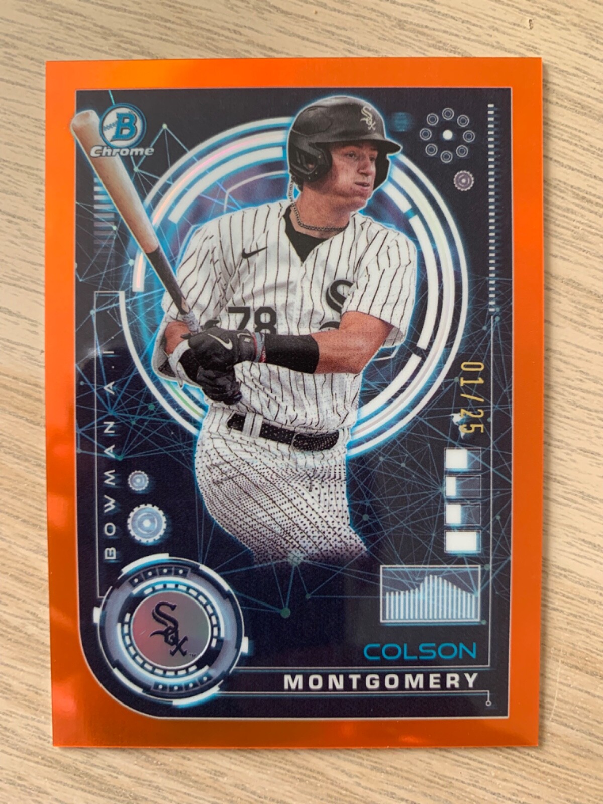 2024 Bowman Chrome AI orange COLSON MONTGOMERY #ed 1/25! Chicago White Sox