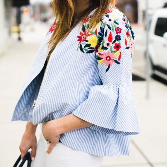 Bell sleeve jacket zara sale