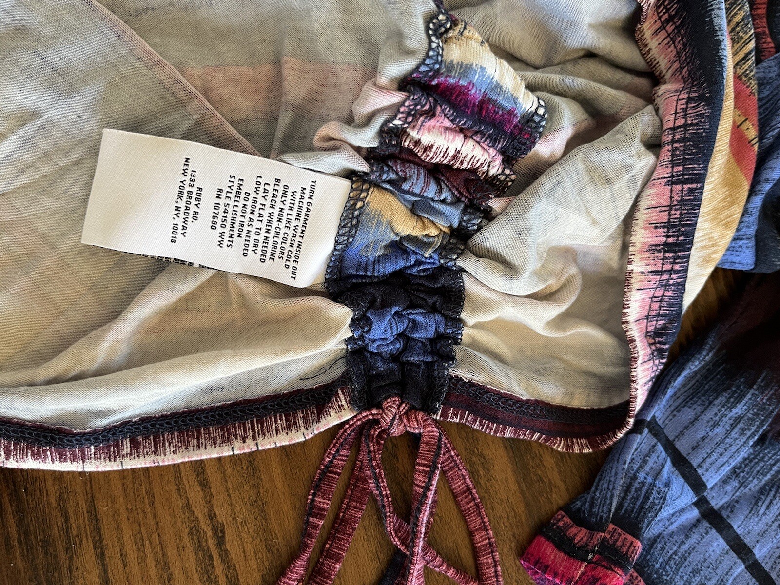 Ruby Rd. Top Womens Multi Color Stripes Ruched Si… - image 7