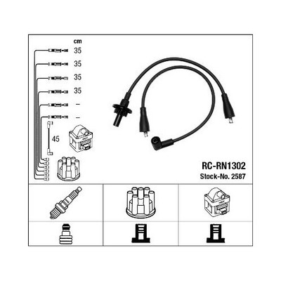 Kit De Câbles D’allumage NGK 2587 – Compatible Renault 5, 12, 16, 17 (années 70-80)