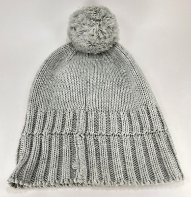 UGG Pompom Beanie Hat Marled Gray Knit Ski Snow Winter One  display picture 3