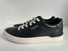 New Coach Clip Leather Low Top Women's Sneakers Size US 11 Black Charcoal CQ651