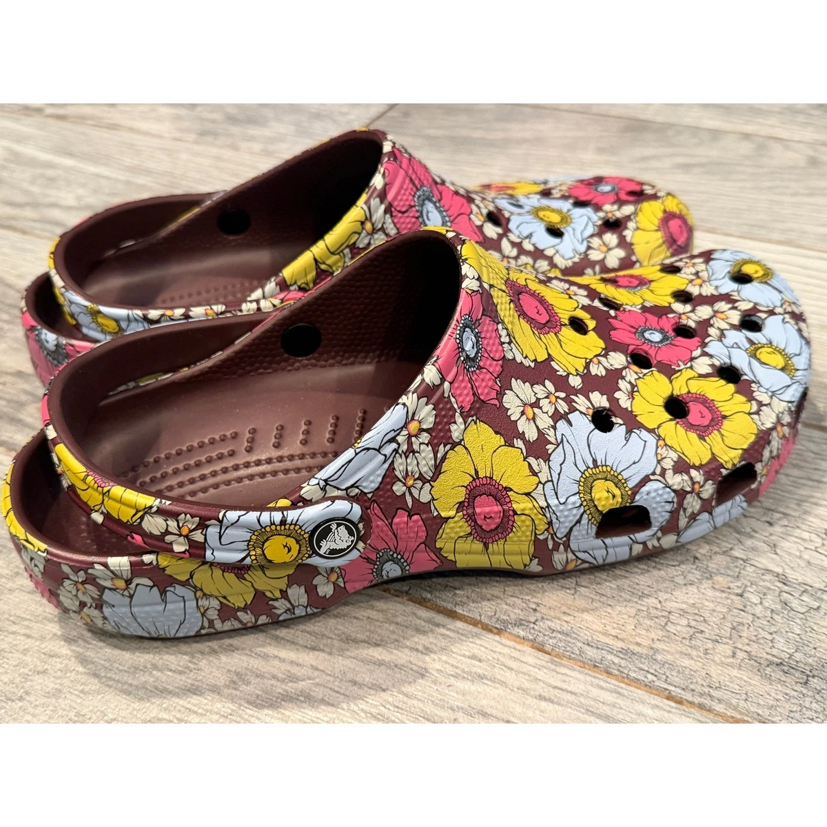 Crocs Retro Floral Clogs 13 Mens Classic Shoes 208954 Slip Ons Mules NWOT CROCS CLASSIC RETRO FLORAL CLOG 208954-4HQ | Mercari main image 2