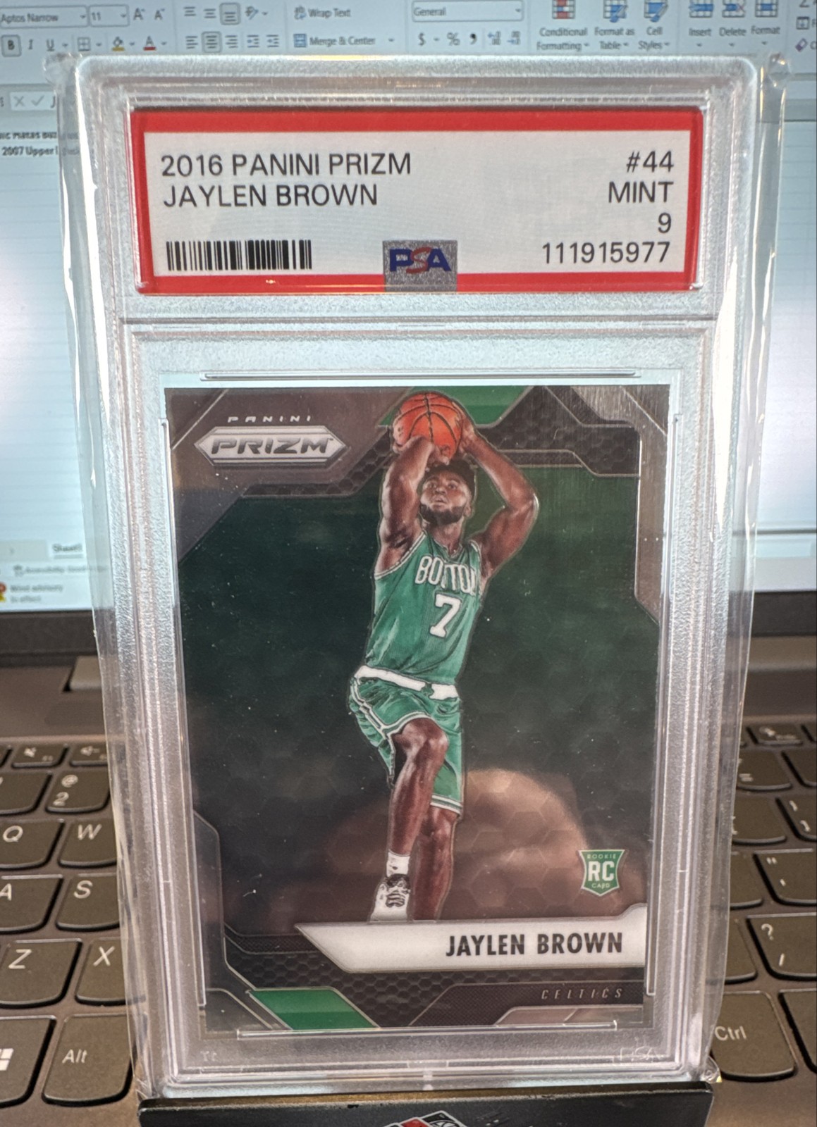 JAYLEN BROWN 2016 PANINI PRIZM ROOKIE #44 (RC) PSA 9 BOSTON CELTICS 🔥