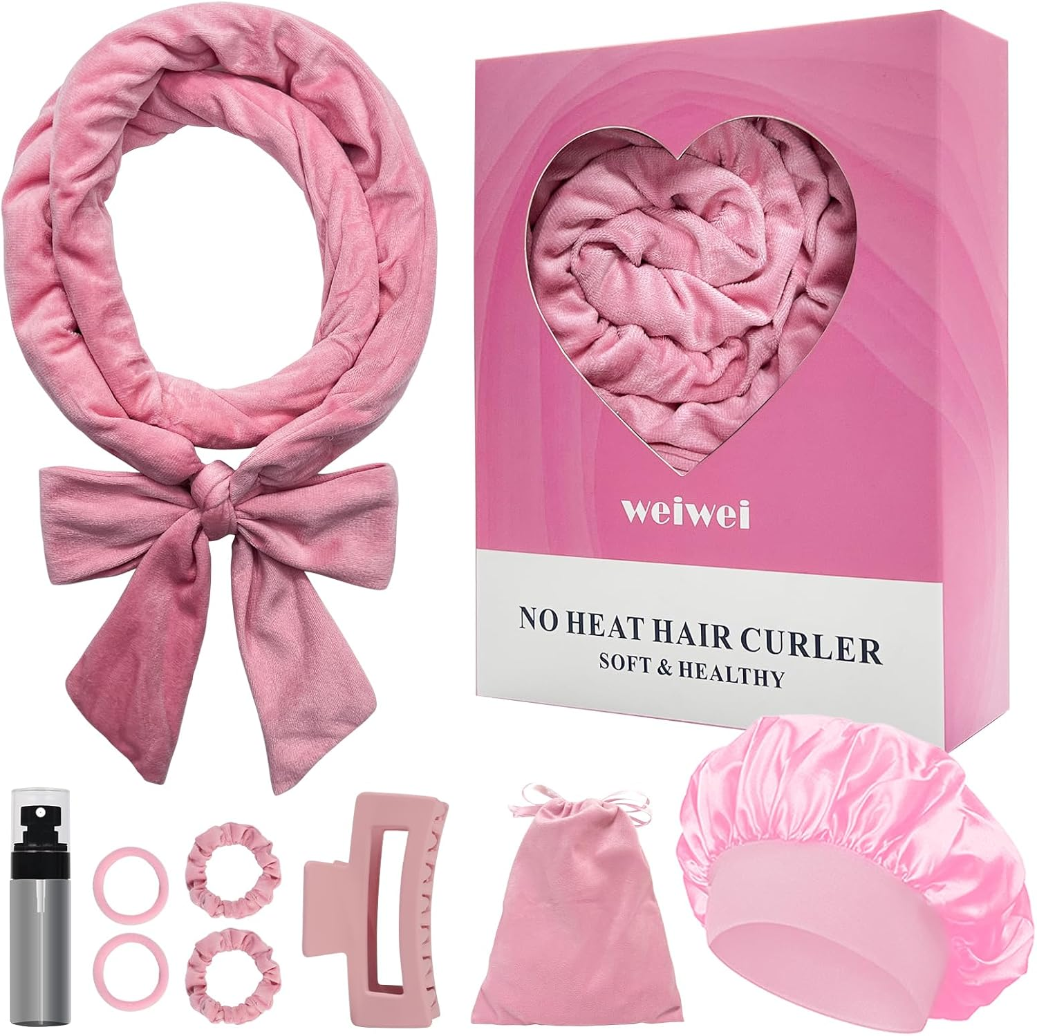 Heatless Curlers Headband, Heatless Overnight Curls Hair Curlers No Heat, 70"" So