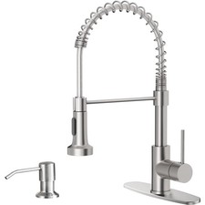 Kitchen Sink Faucet with Soap Dispenser, Kitchen Faucet with Pull Down Spraye...