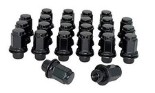 Set of 24 Eisen 12x1.5mm OEM Mag Washer Style Black Lug Nuts Compatible for