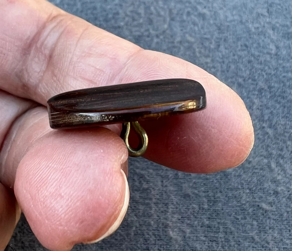 #702 Vintage 3 Brown BUTTONS Plastic Shank 7/8" - Image 4 of 4