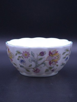 Minton Haddon Hall Schale grüner Rand gewellter Rand