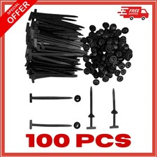 100 Pcs Nylon Universal Cable Tie Buckle for Car, T Style Automotive Zipper Clip