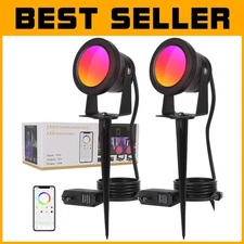 15W RGB Spotlight for Yard, Waterproof, Timer, Group Control