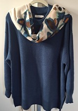 Masai Teal Blue Cotton-mix Long Sleeved Relaxed Fit Sweater (14)  NEW
