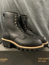 New Chippewa Paladin Black Sz 11 Med 8" Waterproof Steel Toe Logger 73050