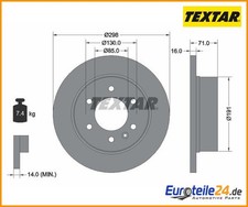 2 St. Bremsscheibe PRO TEXTAR 93143303 für Mercedes-Benz VW