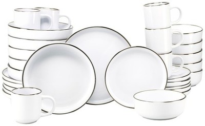 CreaTable Nordic Festive Weiss Kombiservice 30-tlg Steinzeug