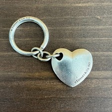 Tiffany  Co Sterling Silver 925 Heart Pendant Keychain Bag Charm