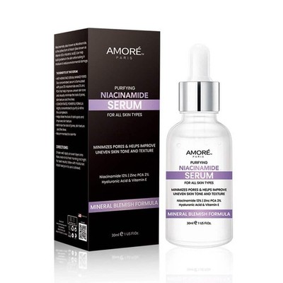 Amore Paris Niacinamide Face Serum 12% Plus Zinc 2%, Hyaluronic Acid & Vitamin E