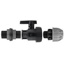 Water Butt Outlet Kit 3/4" BSP Tank Connector Valve & 25mm MDPE Pipe Adapter