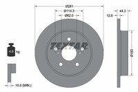 2X Textar Bremsscheibe PRO 92301403 FüR Toyota HR NX Lexus RAV 5 Yaris Cross VAN