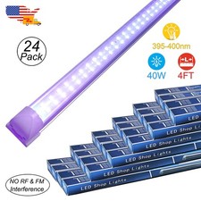 24 Pack 4FT Black Light Bar 40W DJ Party Show Linkable T8 Integrated Led Light
