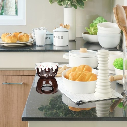 Chocolate Melting Furnace Fondue Pots Ceramic Cheese Dessert Cup - Picture 11 of 12