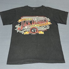 Vintage 1991 Jack Daniels Old No. 7 Sippin Whiskey Shirt Mens Large 27x21 Black