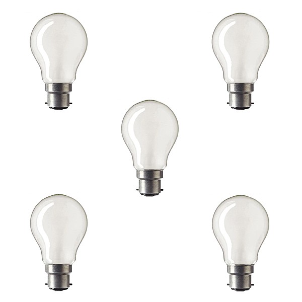 5x GLS Light Bulb 240V 100W B22D Pearl