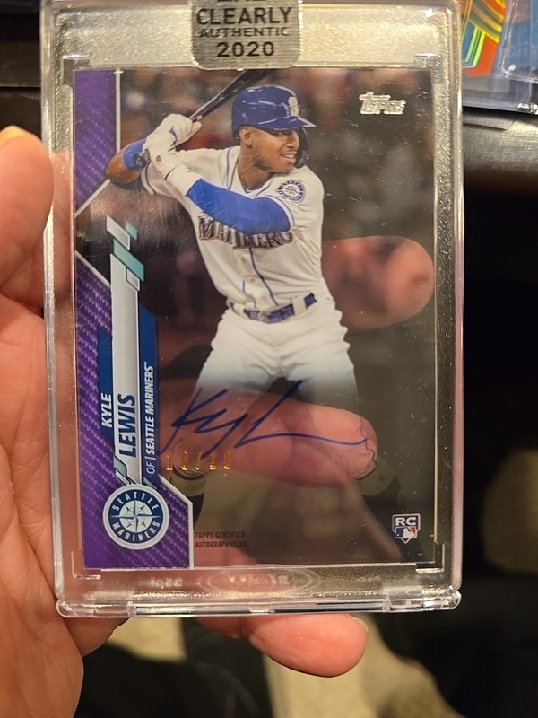 2020 Topps Clearly Authentic Kyle Lewis Auto Purple /10 CCA-KL Rookie Auto RC !!